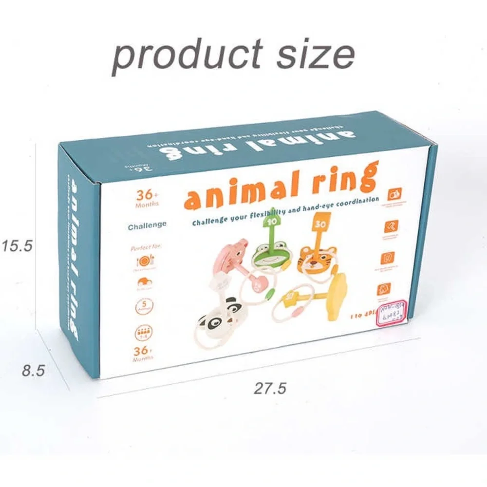 animal ring Montessori Educational Stacking Wooden Toy for kids